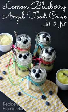 lemon blueberry angel food cake in a jar