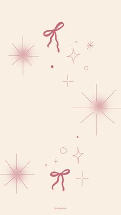 a pink background with stars and bows on it