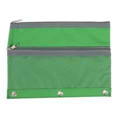 Wholesale 3 Ring Binder Pencil Case with Mesh Pocket - 5 Colors - Green Zipper Pouch Stationery For Daily Use, Green Zipper Pouch Stationery, Portable Green Pencil Case For School, Functional Green Rectangular Pencil Case, Green Travel Stationery For Back To School, Green Rectangular Storage Cases, Green Zipper Pouch Stationery For Back To School, Green Zipper Pouch Pencil Case For School, Functional Green Pencil Case With Zipper Pouch