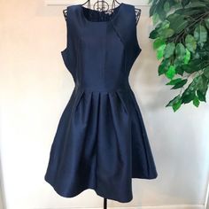 Nwt Navy Blue Full Pleated Skirt On This Day & Night Lined Dress. Sleeveless, Rear Zip. Size M. Approximate Measurements: Armpit To Armpit: 18 1/2” Waist: 15” Length: 36” Shoulder To Waist: 15” Rear Zip: 19” (927akf9) Blue Full Skirt Dress For Party, Blue Full Skirt Party Dress, Blue Midi Dress With Pleated Back, Blue A-line Pleated Dress, Navy A-line Evening Dress, Full Skirt Dress For Night Out, Chic Navy A-line Mini Dress, Blue Pleated Knee-length Mini Dress, Blue Pleated Back Midi Dress For Evening