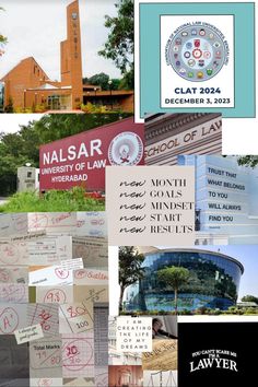 collage of images including signs, buildings and other things that are in front of them