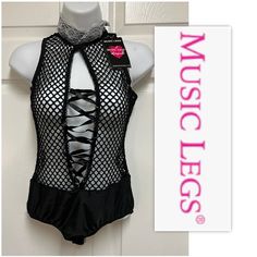 Nwt Music Legs Black Mesh Criss Cross Ribboned Plunging Keyhole Bodysuit - Solid Black Sleeveless Stretch Mesh Bodysuit With A High Lace Collar, Plunging Keyhole Chest With A Criss Cross Ribboned Design. Solid Black Bottom Panty. Portion And Back Hidden Zipper. Size Os, But I Thinks It Fits As A Medium. Pet, Smoke, Stain And Snag Free. New With No Tag! Fitted Black Punk Bodysuit, Black Fitted Punk Bodysuit, Fitted Black Bodysuit For Music Festival, Black Dancewear Bodysuit For Summer, Black Summer Dancewear Bodysuit, Black Rave Bodysuit For Parties, Black Stretch Bodysuit For Festivals, Fitted Gothic Bodysuit For Club, Black Gothic Bodysuit For Club