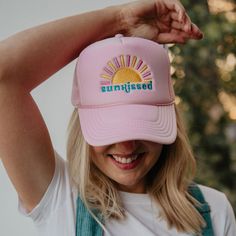 Bessssst seller alert! Introducing the Sunkissed Sun Denim Trucker Hat! This adorable hat is embroidered with a colorful sun, giving you a sunkissed look no matter what time of year it is. Whether you're headed to the beach or just running errands, this hat is the perfect accessory to keep you looking and feeling your best. So don't wait any longer, grab your Sunkissed Sun Denim Trucker Hat today! 65% cotton, 35% polyester machine wash delicate or hand wash one size fits most adjustable back mes Bachelorette Trip Ideas, Sunkissed Look, Pink Coquette Aesthetic, Funny One Liners, Hat Light, Blue Lightning, Pink Trucker Hat, Lake Boat, J Cole