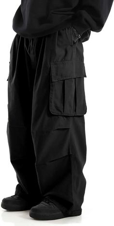 Soft fabric has no stretch  Elastic waist, 2 side cargo pockets, 2 slant pockets, pleated, baggy pants  Model Measurements: Height: 72.8 inch, Bust: 35.4 inch, Waist: 33.9 inch, Hips: 37 inch. Wear: S.syi Clean Style Fashion, Cargo Pants Baggy, Mens Work Pants, Baggy Cargo Pants, Work Trousers, Baggy Pants, Baggy Pant, Cargo Pant, 가을 패션