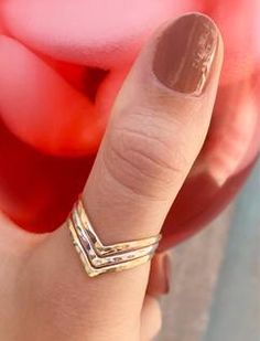 Triple Hammered Chevron Mixed Metal Thumb Ring Shown as Thumb Ring Gold Thumb Rings, V Ring, Middle Finger Ring, Thumb Rings Silver, Engagement Rings Affordable, Hammered Ring, Gold Ring Designs, Hammered Rings, Finger Rings