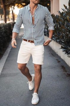 Men's Summer Outfit, Preppy Mens Fashion, Preppy Men, Men Fashion Casual Shirts