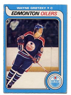 an old hockey card from the 1970 - 71 upper deck, featuring wayne gretsky and edmonton oilers