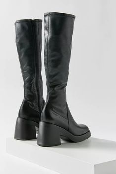 Vagabond Shoemakers Brooke Knee-High Boot | Urban Outfitters Black Platform Boots Knee High, Vagabond Brooke Boots Outfit, Black Knee-high Wide Calf Platform Boots, Vagabond Brooke Penny Boots, Black Boots Knee High, Black Boots Knee, Vagabond Brooke Tall Boots, Vagabond Brooke, Hunting Shoes