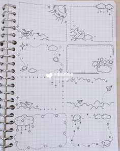 a notebook with some drawings on it