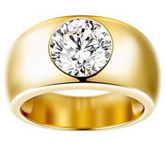 a gold ring with a diamond on it