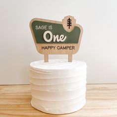 One Happy Camper Cake Topper - Hartwood Design One Happy Camper Cake, Camper Cake Topper, Happy Camper Cake, Camper Cake, Camper Cakes, Happy Camper Birthday Party, Camping Theme Birthday Party, Camping Theme Birthday, One Happy Camper