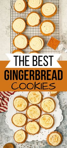 Collage of frosted gingerbread cookies at top and bottom. Gingerbread Cookie Frosting, Icing For Gingerbread Cookies, Best Icing, Frosted Gingerbread, Iced Gingerbread, Best Gingerbread Cookies, Easy Turkey Recipes, Gingerbread Spice, Easy Turkey