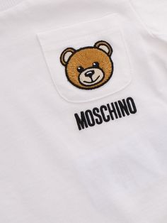 White t-shirt with logo print on the front, pocket, crew neck, made of cotton.Composition: 100% COTTON Franco Moschino, Kenzo Kids, Stella Mccartney Kids, Italian Luxury, Luxury Store, Luxury Shop, Unisex Baby, Playful Design, White Shop