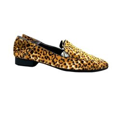 These Charles women's loafers feature a striking leopard print with a fine leather upper. They provide both style and comfort, suitable for various occasions. • Leopard Print (Hair Calf) • Heel style: Flat • Toe shape: Pointy • Heel height: .87 inch • Slip-on style The shoes are unboxed and have been store handled and may have faint wear present. Faint rubbing on the body. Sticker residue on the soles. Other faint wear may be present. Please examine all pictures carefully. (see pictures) New unworn out of box. Flat Loafers For Fall Galas, Leopard Print Hair, Leopard Loafers, Pointy Heels, Comfortable Loafers, Charles David, Women's Loafers, Calf Hair, Loafers For Women