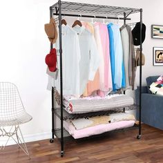 Portable Clothes Rack Cheap Bedrooms Wardrobes Free Standing Wardrobe Rack Home Furniture Max Load 450 LBS Clothing Cupboard #promotion