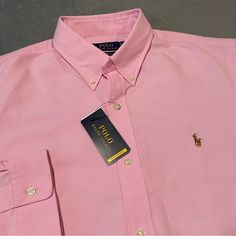 New With Tags Ralph Lauren Shirt Mens Xl Pink Performance Button Down Classic Fit New Casual Pink Button-up Dress Shirt, Pink Casual Collared Dress Shirt, Pink Collared Casual Dress Shirt, Casual Pink Collared Dress Shirt, Casual Pink Cotton Dress Shirt, Ralph Lauren Pink Long Sleeve Shirt, Casual Pink Ralph Lauren Shirt, Ralph Lauren Pink Long Sleeve Tops, Pink Long Sleeve Ralph Lauren Tops