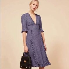 Flirty High End Summer Dress, Pair Withh Converse, Flip Flops Or Sandal Heels. Fits Like A 10. Never Worn. Elegant V-neck Midi Dress With Ditsy Floral Print, Chic Floral V-neck Dress With Ruffle Hem, V-neck Midi Dress With Ruffles For Garden Party, V-neck Ruffle Midi Dress For Garden Party, V-neck Ruffled Midi Dress For Garden Party, V-neck Floral Dress With Ruffles For Brunch, Elegant Midi Length Ditsy Floral Print Dress, Chic Floral Midi Dress With Ruffles, Elegant Fitted Midi Dress With Ditsy Floral Print