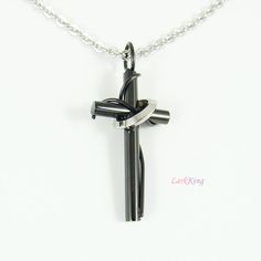 Cross cross jewelry black cross LarkKing NE527 by LarkKing on Etsy Stainless Steel Pendant Cross Necklace For Gift, Stainless Steel Cross Necklace For Anniversary, Black Stainless Steel Necklace For Anniversary, Anniversary Black Stainless Steel Necklace, Couples Necklaces, Necklace Friendship, Friendship Necklace, Necklace Cross, Necklace Love