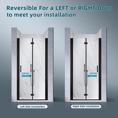 the right side and left side sides of a lift door with instructions to meet your installation