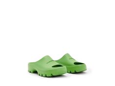 AllSaints Eclipse Flatform - Women's Shoes : Green : Stay stylish curating your looks with the AllSaints Eclipse Flatform Sandals. Synthetic upper and lining. Slip-on style. Platform heel. Synthetic outsole. Imported. Measurements: Weight: 7 oz Product measurements were taken using size 8, width M. Please note that measurements may vary by size. Green Summer Mules With Removable Insole, Green Slides With Rubber Sole For Spring, Green Open Toe Slides With Removable Insole, Green Rubber Sole Slides For Spring, Green Mules With Rubber Sole For Summer, Green Open Toe Mules With Cushioned Footbed, Casual Green Slides With Removable Insole, Casual Green Summer Mules, Spring Platform Slides With Flat Heel