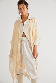 Shop our Nightbird Burnout Kimono at FreePeople.com. Share style pics with FP Me, and read & post reviews. Free shipping worldwide - see site for details. Velvet Fringe Kimono, Beige Kimono, Free People Kimono, Velvet Fringe, Open Kimono, Free People Velvet, Fringe Kimono, Sheer Kimono, Kimono Pattern