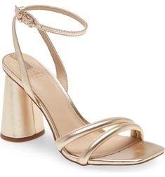 Sam Edelman Kia Ankle Strap Sandal | Nordstrom Hoco Shoes, High Sandals, Wide Width Sandals, Strap Sandals Women, Prom Shoes, Gold Heels, High Tea, Dress Code, Ankle Strap Sandals