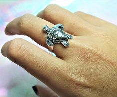 STERLING SILVER 925 Turtle Ring Sea Turtle Ocean Animal Good Luck Gift Totem Animal Talisman Amulet ✓ Unique & Cool Design. ✓ Free Shipping. Silver Animal Design Jewelry For Gifts, Silver Jewelry With Animal Design For Gift, Turtle Accessories, Animals Jewelry, Totem Animal, Turtle Ring, Good Luck Gifts, Animal Totems, Ocean Animals