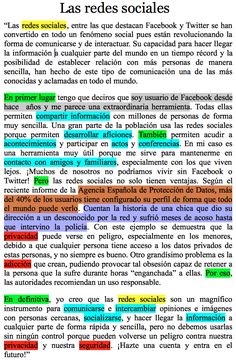 an image of a page with the words la redes sociales