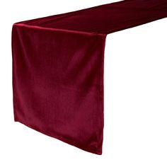 a red table runner on a white background