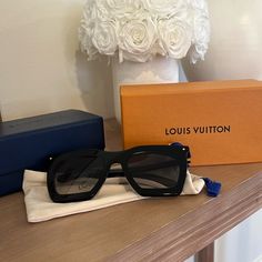 Bought This Past Summer And Worn Once. Louise Vuitton, 2025 Goals, Louis Vuitton Sunglasses, Classic Sunglasses, Louis Vuitton Accessories, Paris Texas, Gradient Sunglasses, Cat Eye Glasses, Unisex Sunglasses