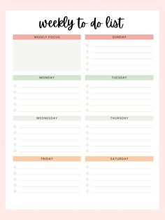 Free Digital Planner Templates Organized To Do List, To Do List Weekly, Planning Sheet