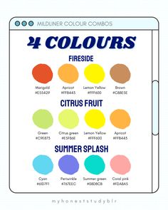 the four colors in this poster are bright, colorful and fun to use for an art project