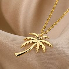 Price Firm Unless Bundled Nwt Gold-Tone Palm Tree Pendant With Chain Pendant Measures Approximately 0.75" Chain Is Adjustable From 15.5"-18.5" Smoke-Free Home, No Modeling Palm Necklace, Tropical Necklace, Palm Tree Necklace, Palm Tree Pendant, Wearing Jewelry, Summer Ocean, Minimalist Accessories, Tree Necklace, Couple Jewelry