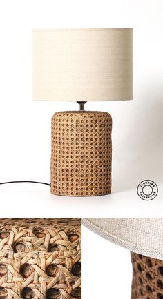 the lamp is made out of woven material