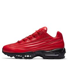 Nike Supreme x Air Max 95 Lux 'Gym Red' CI0999-600 (SNKR) Red Athleisure Sneakers With Air Cushioning, Nike Red Functional Sneakers, Functional Red Nike Sneakers, Red Nike Air Max For Sports, Red Nike Air Max With Air Max Cushioning, Red Nike Air Max With Air Cushioning, Nike Air Max Red Sports Shoes, Sporty Red Nike Air Max With Cushioning, Sporty Red Nike Air Max For Sports