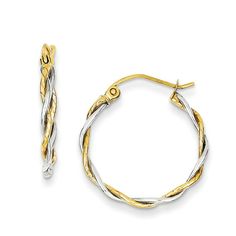 A cool and casual choice, these twist hoop earrings are certain to delight. Crafted in 14K two-toned gold, each earring features a loose braid of white and yellow ribbons. Polished to a bright shine, these hoops secure with latch backs. Loose Braid, Zales Zales, Twist Hoop Earrings, Loose Braids, Braid Patterns, Two Braids, Playing With Hair, Braids For Short Hair, Ear Jewelry