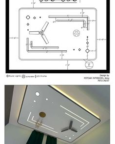 two diagrams showing the different parts of a ceiling