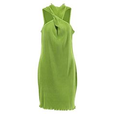 Lasaky - Pleated Off-Shoulder Dress with Halter Neck - Short and Sexy Dress With Halter Neck, Types Of Skirts, Olivia Mark, A Line Skirt, Halter Neck, Types Of Collars, A Line Skirts, Green Color, Green Colors