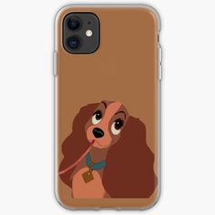 the lady and the tramp iphone case with an adorable dog on it's back