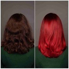 Here are the loveliest bright red hair colors that's totally trending right now. This pomegranate bright red with black roots looks good on any occasions or daily life. You'll fall in love with all the hair colors we have on our page! // Photo Credit: @demetriusschool on Instagram Red Hair Color Bright, Hair Dark To Light, Hair Color Magenta, Velvet Hair Color, Red Highlights Hair, Red Hair Dark, Ruby Red Hair