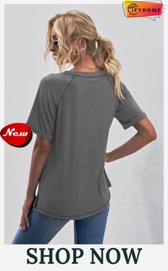 Gray Heathered Round Neck T-shirt Summer Raglan Sleeve Top With Letter Print, Casual Raglan Sleeve Top With Letter Print, Summer Graphic Tee With Raglan Sleeves, Raglan Sleeve Tops With Graphic Print In Relaxed Fit, Relaxed Fit Graphic Print Tops With Raglan Sleeves, Relaxed Fit Solid Top With Graphic Print, Relaxed Fit Graphic Print Tops, Graphic Print Raglan Sleeve Tee, Casual Raglan Sleeve T-shirt With Letter Print