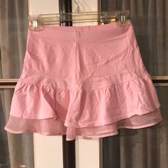 Cute Light Pink Skirt With Lace At Bottom Never Worn Excellent Condition Spring Tiered Swim Skirt With Lining, Spring Tiered Lined Swim Skirt, Spring Lined Swim Skirt, Lined Swim Skirt For Spring, Spring Skirted Swim Skirt With Lining, Spring Flowy Mini Swim Skirt, Chic Swim Skirt For Spring, Spring Flowy Lined Swim Skirt, Casual Fitted Ruffle Swim Skirt