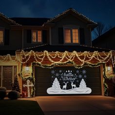 a house decorated with christmas lights and decorations