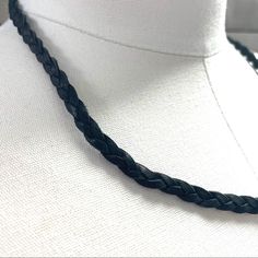 Braided Genuine Leather Black Necklace, Wrap Bracelet, Or Headband. Multiple Uses ! Brand New Never Worn! Lobster Clasp Perfect Beach Jewelry!! Adjustable Total Length - 17” Everyday Black Jewelry With Lobster Clasp, Classic Black Braided Jewelry, Black Adjustable Necklace For Everyday Use, Adjustable Black Necklace For Everyday Use, Adjustable Single Strand Black Choker, Adjustable Black Single Strand Choker, Everyday Silver Jewelry With Black Band, Elegant Everyday Jewelry With Black Band, Elegant Black Necklace For Everyday Use