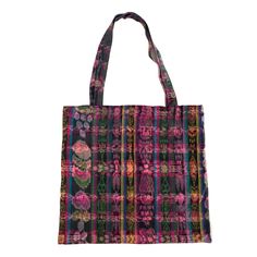 These one-of-a-kind, eco-friendly over the shoulder bags are up-cycled from traditional, embroidered skirts (cortes) of Mayan women in Guatemala. Sturdy and one of a kind, it's the perfect bag to carry your laptop, groceries or just about anything! Lined inside.* 12"W x 14"H* Fully lined* Handmade in Guatemala* Made following fair trade guidelines Fair Trade Multicolor Shoulder Bag For Everyday Use, Eco-friendly Handwoven Festival Bags, Eco-friendly Tote Bag For Festivals, Bohemian Ethically Sourced Shoulder Bag For Everyday Use, Multicolor Fair Trade Shoulder Bag For Everyday Use, Multicolor Fair Trade Shopping Bags, Artisan Rectangular Hobo Bag For Market, Upcycled Rectangular Bags For Market, Rectangular Upcycled Bags For The Market