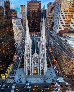 an aerial view of the cathedral in new york city