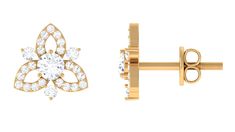 Product Details These exquisite flower stud earrings feature round cut diamonds set in lustrous gold, creating a stunning and elegant design. The intricate details of the flower and the high-quality diamonds make these earrings a perfect addition to any jewelry collection. These diamond flower stud earrings are versatile and timeless, perfect for adding a touch of sophistication to any occasion. Product Information SKU SHP-EARRINGS032210246 Length 8.5 mm Width 8 mm Weight 1.20 gm DIAMOND INFORMA Elegant Gold Flower-shaped Diamond Earrings, Formal Flower-shaped Diamond Cut Earrings, Classic Diamond Flower-shaped Earrings, Classic Gold Diamond Flower-shaped Earrings, Rose Gold Diamond Flower-shaped Earrings, Diamond Flower, Flower Earrings Studs, Signature Jewelry, Flower Studs