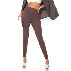 Prettylittlething Chocolate Bengaline Binding Skinny Pants Skinny Fit Pull On Style Binding On Legs Slight Stretch Chocolate Brown Color Brand New With Tags Feel Free To Bundle With Other Items To Save On Shipping Reasonable Offers Considered Shop With Confidence We Are A Top Rated Seller Fast Shipper Experienced, Professional Small Business - 5+ Years Selling On Poshmark We Love What We Do And Will Do Everything We Can To Make Shopping With Us A Fabulous Experience For You! If You Do Not Have A Trendy Brown High-waisted Leggings, High Waist High Stretch Brown Leggings, High Waist High Stretch Brown Pants, High-waist High-stretch Brown Leggings, Tight High Waist Brown Leggings, Tight High-waist Brown Leggings, Trendy High-cut Leg Fitted Pants, Trendy High-cut Leg Tight Pants, Trendy Fitted Pants With High-cut Leg