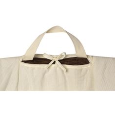 a white bag with a brown bow on it