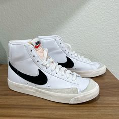 Nike Blazer Mid '77 Women's Shoes Never Worn Do Not Have The Original Box Anymore Nike Shoes Women Blazer, White Custom Sneakers For Everyday Use, White Custom Sneakers With Round Toe For Everyday, Custom White Sneakers With Round Toe For Everyday, Vintage White Sneakers With Gum Sole, Nike Sneakers With Round Toe For Everyday, White Low-top Skate Shoes For Everyday, Everyday White Low-top Skate Shoes, Nike Everyday Sneakers